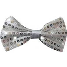 Bow Ties on sale I Love Fancy Dress Silver Sequin Bow Tie 6 Pack