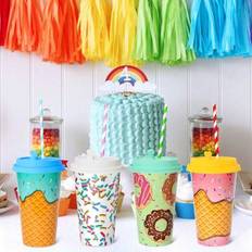 Shein 4pcs 16oz Plastic Ice Cream Cup Set