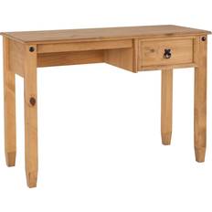 Natural Writing Desks SECONIQUE Budget Mexican Study Distressed Waxed Pine Writing Desk 44.5x107cm