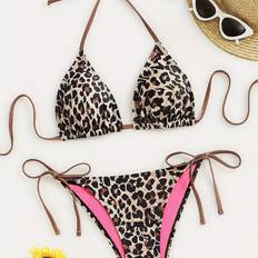 Bruna - Dam Bikiniset Temu Sexy Leopard Print Bikini Set For Summer