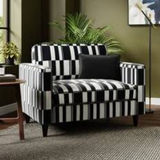 Wood Armchairs Dunelm Zoe Plain Monochrome Stripe Snuggle Chair Black Armchair