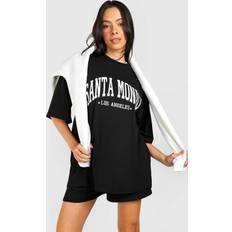 Black Maternity & Nursing Wear boohoo Womens Maternity Santa Monica Oversized T-Shirt Black