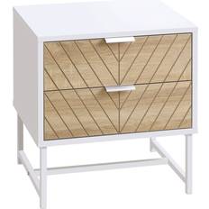 Bedside Tables Homcom Modern White Bedside Table 39x45cm