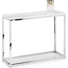 Julian Bowen Console Tables Julian Bowen Scala White Marble/Chrome Console Table 35x100cm