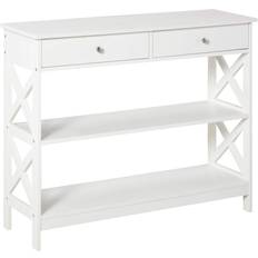 Homcom Console Tables Homcom ‎UK837-107WT0331 White Console Table 30.5x100cm