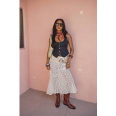Lace - Women Skirts Warehouse Petite Sheer Lace Fishtail Maxi Skirt - Cream