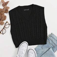 Shein Outerwear Shein Cable Knit Sweater Vest