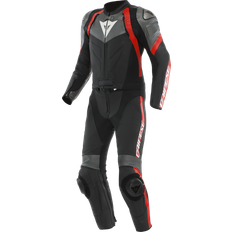 Motorradanzüge Dainese Avro 4 Lederkombi 2tlg - Schwarz Grau Rot Unisex, Herren