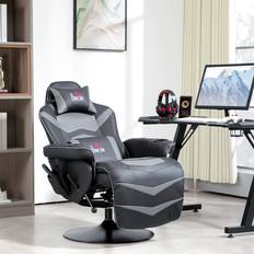 Homcom Massage Recliner Chair with Remote PU Leather Grey