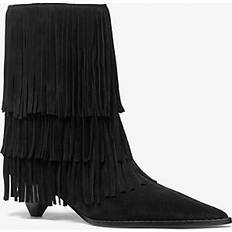 Støvler Michael Kors MK Lex Leather Signature Logo Boot - Black