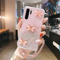 Honor 90 Lite Mobile Phone Covers Temu Phone Crystal Bracelet Glitter Plating Case Huawei P30