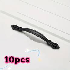 Temu 10pcs Black Aluminum Alloy Cabinet Handles