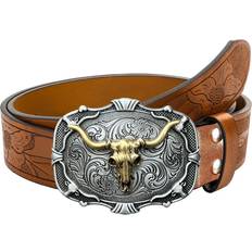 Florals Belts Temu Western Cowboy Style Vintage Belt Leather - Alloy