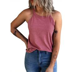 Summer Sleeveless Halter Tee Shirts - Crew Neck