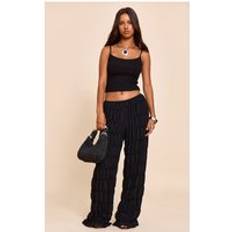 Chiffon Trousers & Shorts PrettyLittleThing Chiffon Wide Leg Trouser - Black