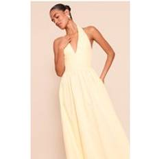 PrettyLittleThing Woven Halterneck Sleeveless Midaxi Dress - Lemon