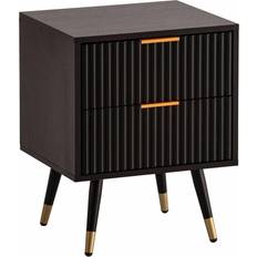 Wohnling Nightstand Black Bedside Table 39x43.5cm
