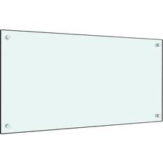 vidaXL Tempered Glass White Splash Guard 40cm