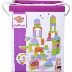 Eichhorn Set costruzioni in legno colorate, 75 pezzi colorato