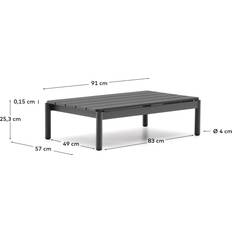Kave Home Haveborde Kave Home Sorells Grafit Aluminium 91x57x25 cm Sidebord