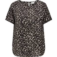 Båtringning - Dam Överdelar Only Carmakoma Carvika Short Sleeve Top - Beige/Pumice Stone