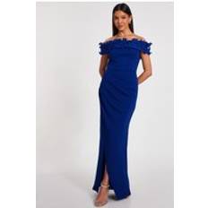 Quiz Royal Blue Ruffle Maxi Dress - Bright Blue