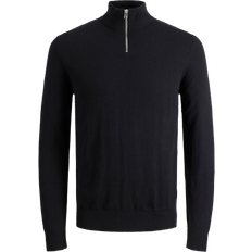 Jack & Jones Sweatere Jack & Jones Emil Plain Quarter Zip - Black