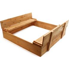 Sandlådor Lekplats Wiltec Sandpit Foldable Lid Sandbox