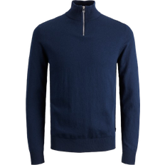 Jack & Jones Emil Plain Quarter Zip - Blue/Navy Blazer