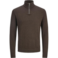 Jack & Jones Emil Plain Quarter Zip - Mulch