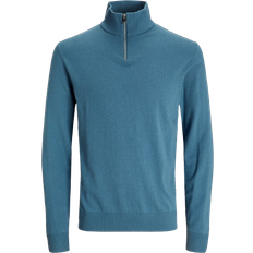 Jack & Jones Emil Plain Quarter Zip - Blue/Oceanview