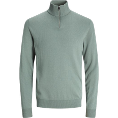 Jack & Jones Emil Plain Quarter Zip - Green/Iceberg Green