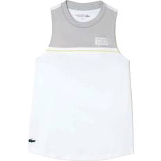 Lacoste Breathable T-shirts Lacoste Womens Contrast Stretch Sport T-Shirt - White/Grey