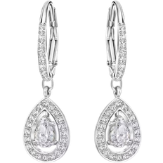 Swarovski Attract Light Pear Pierced Earrings - Silver/Transparent