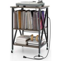 CD & Vinyl Storage Costway Vinyl Record Storage Table Holds Up To 120