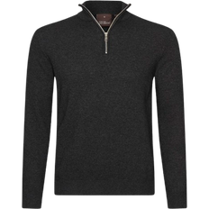 Oscar Jacobson Patton Half Zip Sweater - Dark Gray
