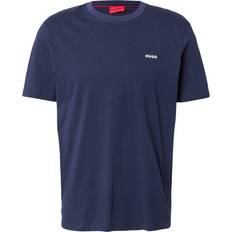 Dero222 Logo Print Cotton Jersey T-shirt - Dark Blue