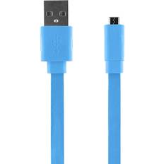 Universelles USB Micro USB Lade Synchronisationskabel 20 cm Blau
