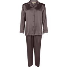 Lady Avenue Pure Silk Basic Pyjamas - Coffee Bean