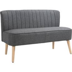 Natural Sofas Homcom Modern Double Seat Grey Sofa 117cm 2 Seater