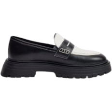 PU Slip On Contrast Chunky Loafer - Black