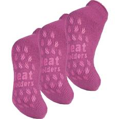 Fleece - Women Socks Heat Holders 3 Pair Ladies Ankle Slipper Socks Fleece Low Cut - Mid Pink