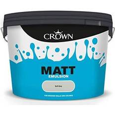 Paint Crown Matt Emulsion Wall Paint Soft Grey 10L