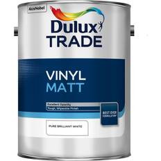 Dulux matt emulsion paint pure brilliant white Dulux Trade Vinyl Matt Wall Paint Pure Brilliant White 5L