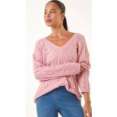 Pink Tops Roman Petite V-Neck Knit Jumper - Light Pink