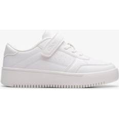 Clarks White Trainers Clarks Barley Step Kid Wide Fit Trainers - White