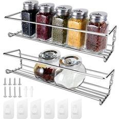 Spice Racks Tianfu Stainless Steel Wall Mounted Spice Rack 2PCS