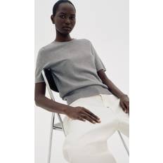 Viskos Tröjor H&M Gråmelerad Finstickad Tröja - Dam
