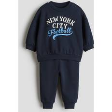 Bebisar Övriga sets Barnkläder H&M Baby 2-Delat Sweatshirtset Med Tryck Och Borstad Insida - Marinblå