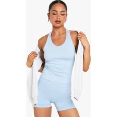 M Tank Tops boohoo Seamless Sculpt Racer Back Vest Top - Blue